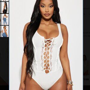 NWT Fashion Nova Odette Lace Up Body Suit